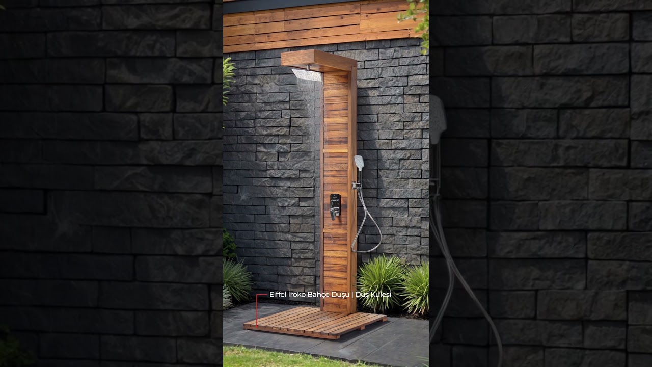 🏡 Rehome Eiffel İroko Bahçe Duş Kulesi – Dış Mekânda Lüks ve Doğallığın Buluşması   