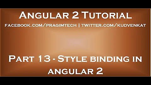 Style binding in angular 2