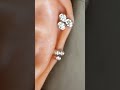 TROIKA DIAMOND PIERCING STUD HELIX EAR STACK DIAMOND EARRINGS