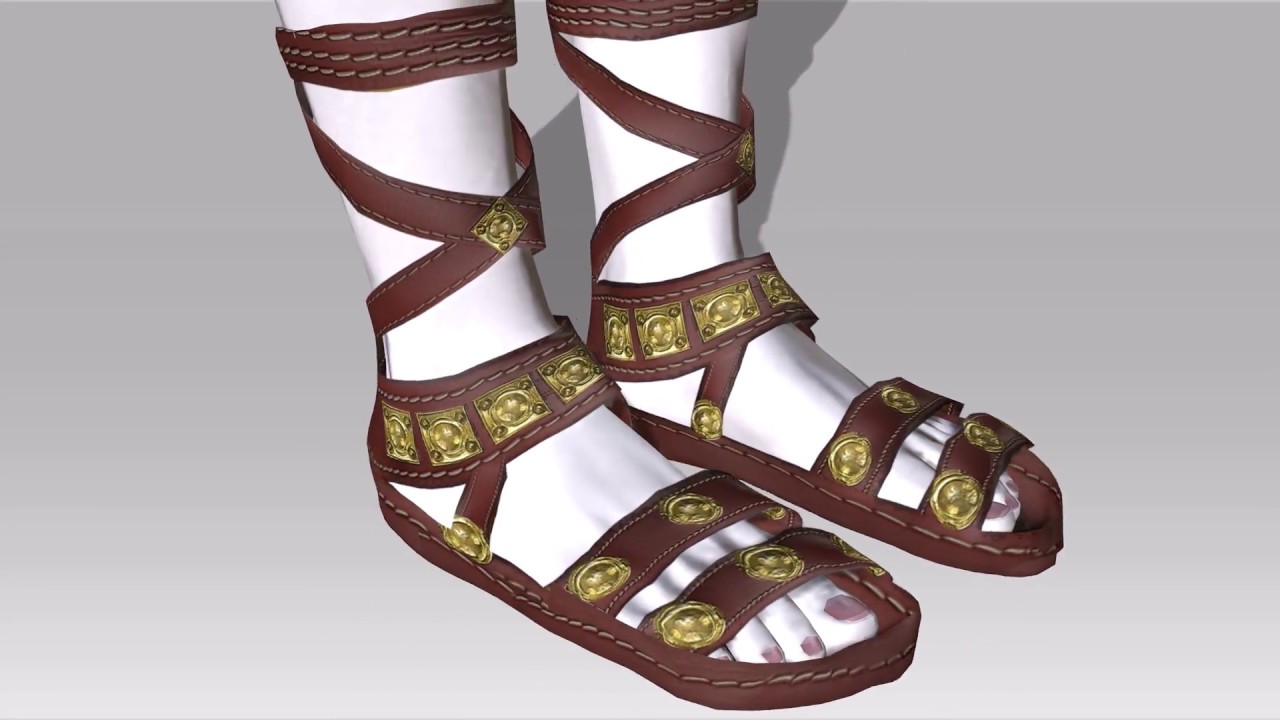 Antique Rome men sandal with gold - YouTube