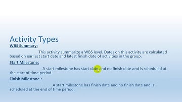 Introduction to Primavera : Activity types and How to Define it