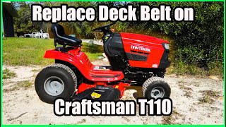 Replace The Deck Belt on This Craftsman T110  42' Riding Lawnmower