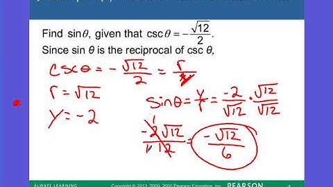 Trigonometry 1 1.4 Using the Definitions of the Trigonometric Functions