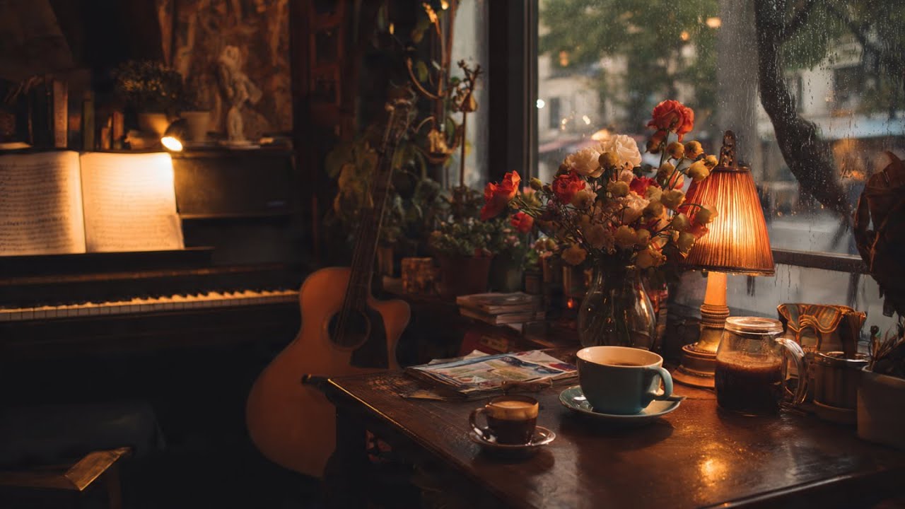 ☕Warm Relaxing Jazz Music with Cozy Coffee Shop for Working, Studying, Sleeping