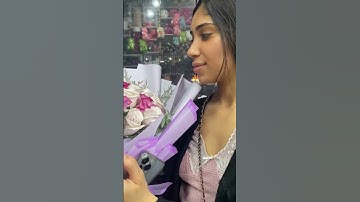 Thumbnail of Purple Roses Bouquet - Flower Delivery Dubai - Lady Holding Bouquet - Richrose.ae