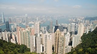 Beautiful Hong Kong Skyline From Victoria Peak (With Skycraper Facts/Figures and Music)