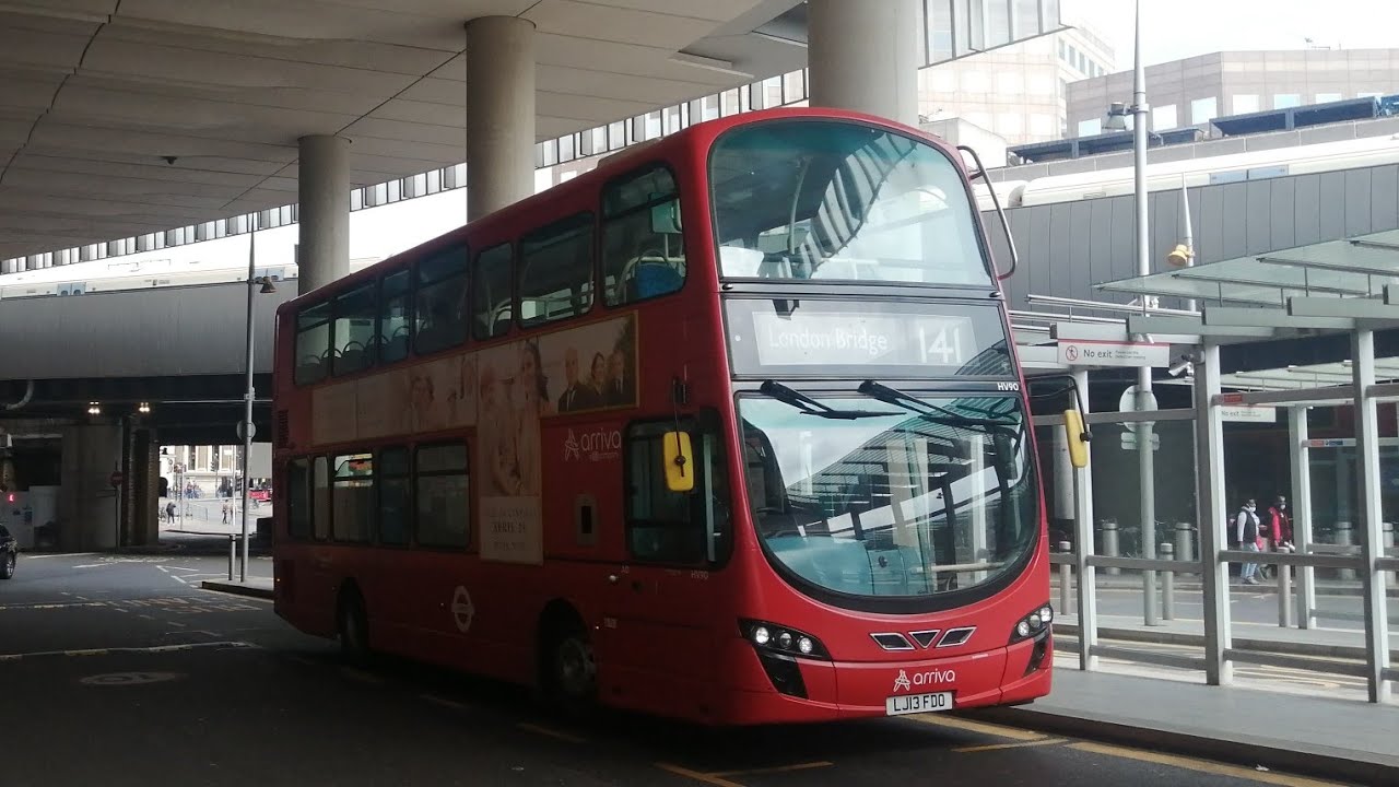 (Full route Visual) Arriva London route 141 Palmers Green, NCR-London Bridge (HV90, LJ13FDO)