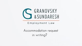 Disability Discrimination Law: Put Accommodation Requests in Writing