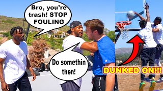 BASKETBALL LOW RIM KING of the COURT vs PROFESSIONAL DUNKERS (Things got HEATED!!)