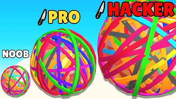 Rubberball Runner Mobile Gameplay NOOB vs PRO vs HACKER