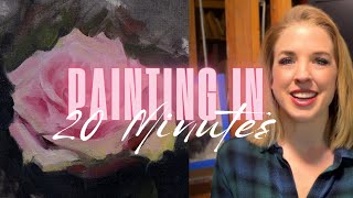 20 Minute Painting! Video 2  Pink Roses in Oils #20minutepainting #annarosebain #arttutorial