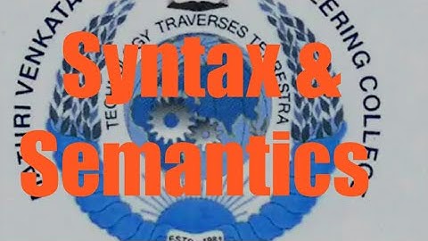 Syntax and Semantics