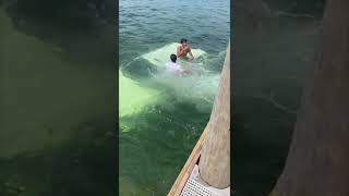 Empty Car Sinking after Rolling into Water