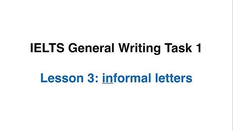 IELTS SIMON GENERAL WRITING TASK 1 LESSON 3 (HOW TO WRITE INFORMAL LETTERS) PART 3