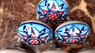Vintage handmade and Mandala ceramic knobs home decor