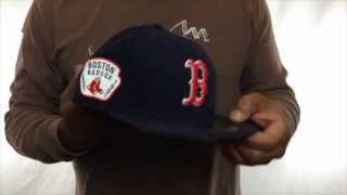 Red Sox 'SIDE TEAM-PATCH' Navy Fitted Hat by New Era
