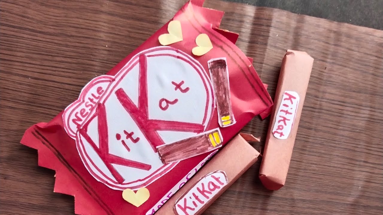 Fake Kit Kat #DIY KitKat chocolate #chocolate gift ideas # paper chocolate # ...