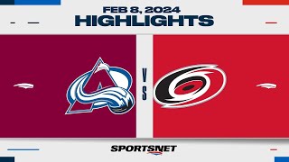 NHL Highlights | Avalanche vs. Hurricanes - February 8, 2024