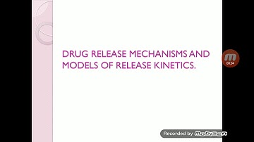 Drug Release Mechanisms and release kinetic models