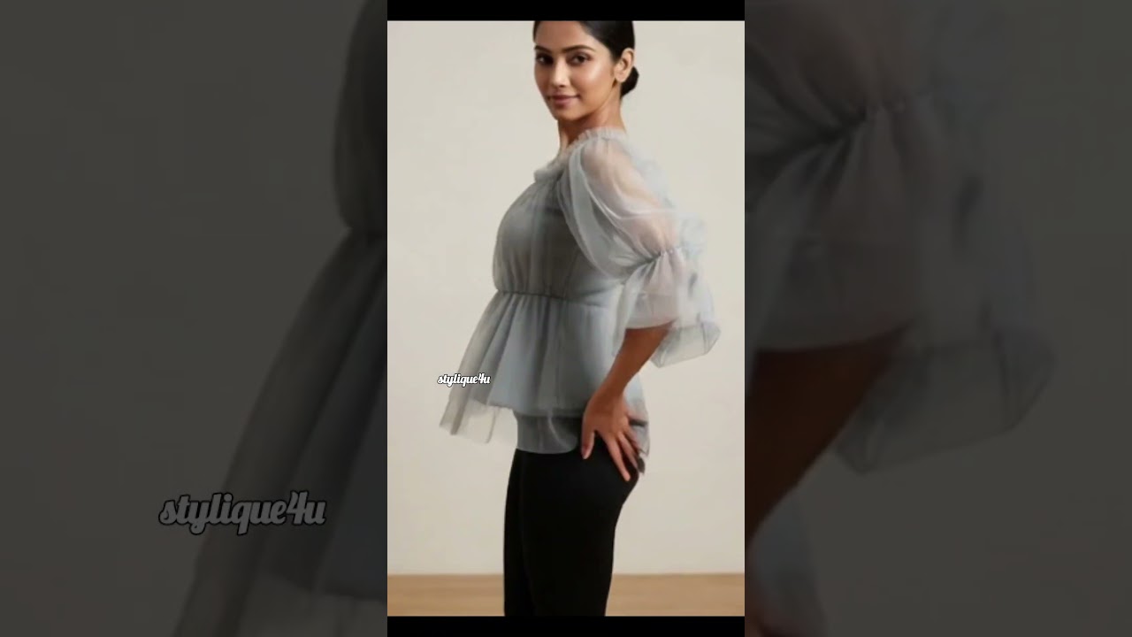 Elegant Organza Peplum Top for Women ✨ | Party Wear & Office Look 