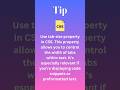 CSS TIP. Use tab-size property #shorts