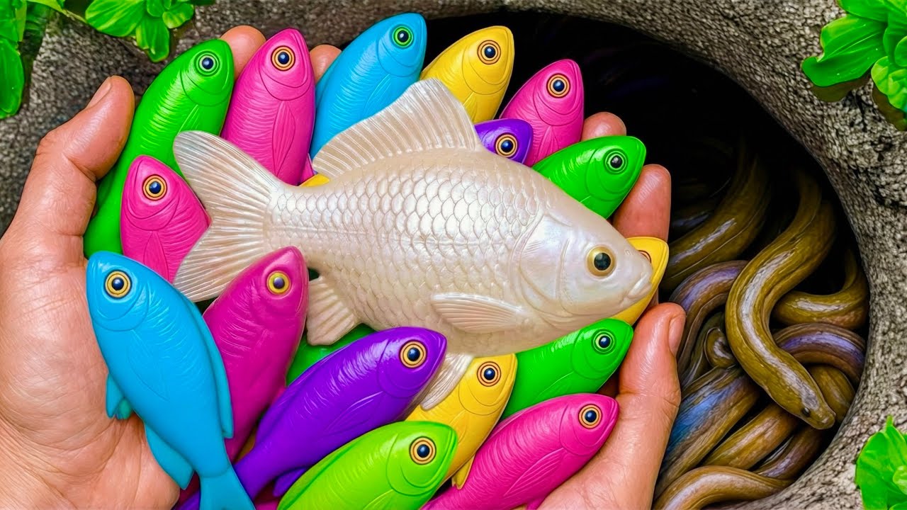 Catch Beautiful Aquarium Fish in Small Pond, Baby Turtle, Colorful Guppy, Glofish, Koi Fish, Frog