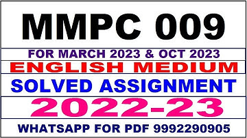 mmpc 9 solved assignment 2022-23 | mmpc 9 solved assignment in english 2022-2023 | mmpc 9 2023