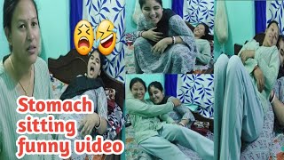 Stomach sitting funny video😁Didi vs sister #funnyvideo #challengevideo