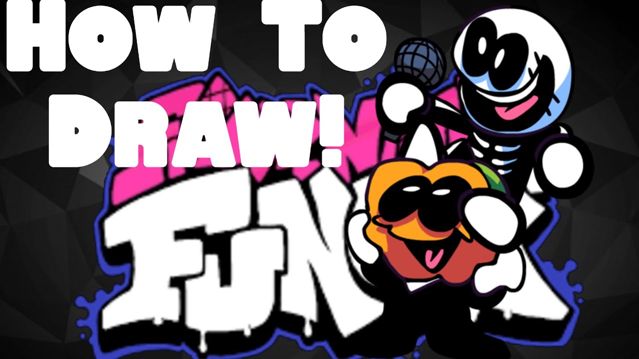 How To Draw Skid And Pump From Friday Night Funkin Youtube