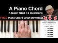 A Piano Chord | A Major Triad + Inversions Tutorial + FREE Chord Chart