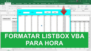 Formatar Listbox Excel VBA para HORA