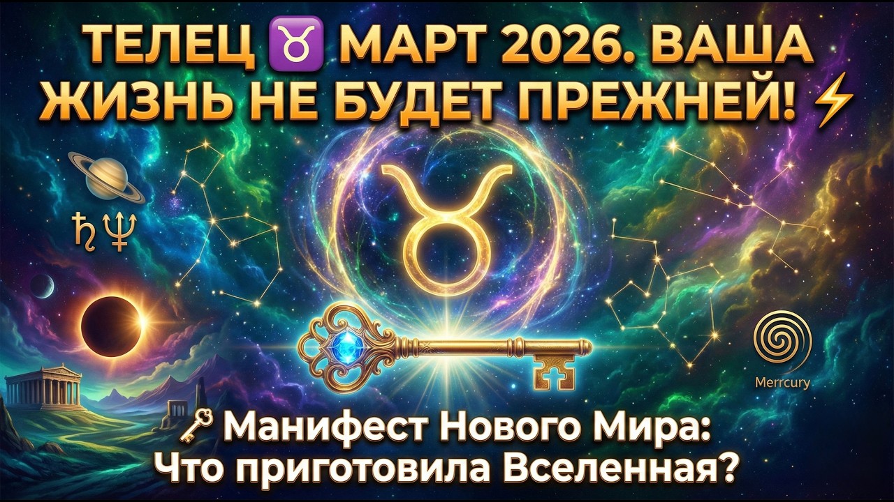ТЕЛЕЦ ♉ МАРТ 2026. ВАША ЖИЗНЬ НЕ БУДЕТ ПРЕЖНЕЙ! ⚡️  Манифест Нового Мира: Что приготовила Вселенная?