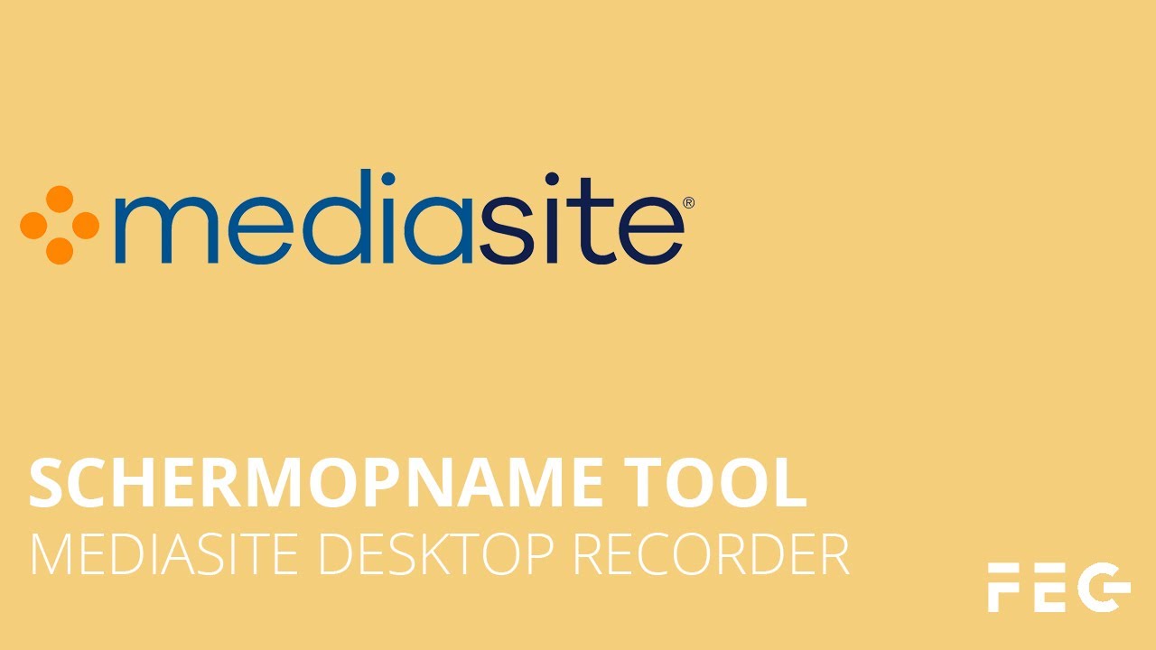 Tutorial MediaSite Desktop Recorder Fontys Hogescholen YouTube