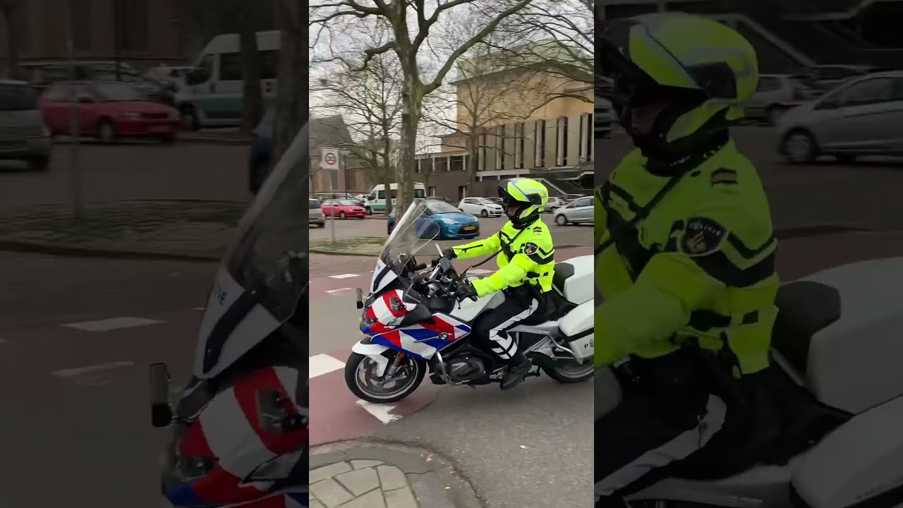 Politie Motor Geeft Stop Aan Scooter