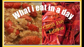 A national crawfish and crawfish bisque day// what i eat in a day //cheat day edition