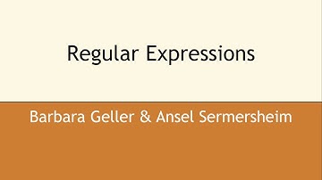 Regular Expressions