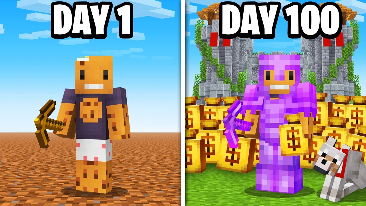 I Survived 100 Days for $10,000 in Minecraft Hardcore