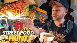 $1 Street Food HUNT in Thailand / THAI Food Tour in the RAIN / Traveling to Bangkok in 2023