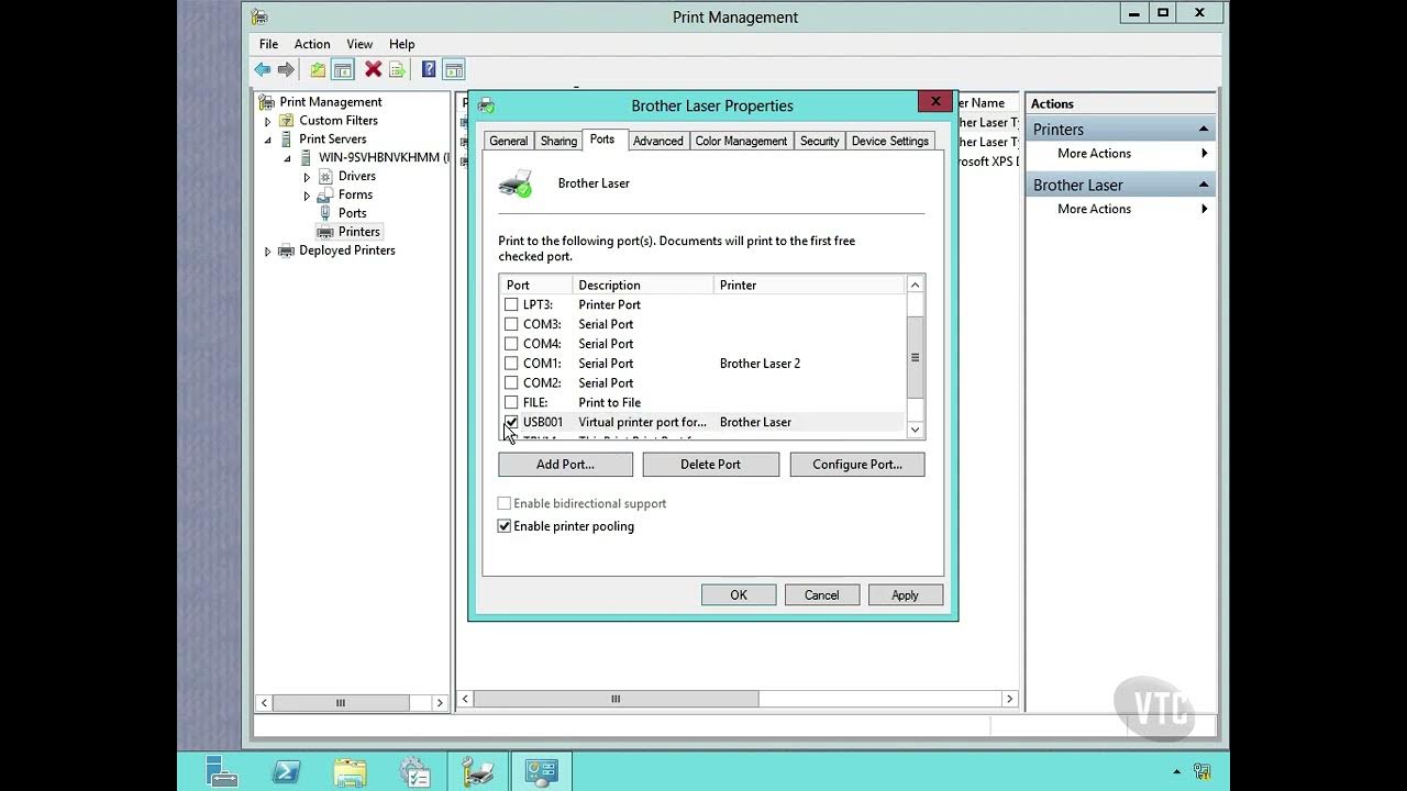 Configuring Printer Pooling in Windows Server YouTube