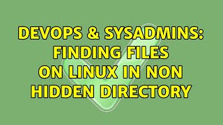 DevOps & SysAdmins: finding files on linux in non hidden directory (2 Solutions!!)