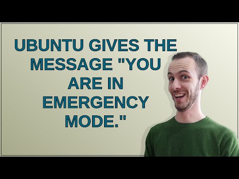 Unix: Ubuntu gives the message "You are in emergency mode."