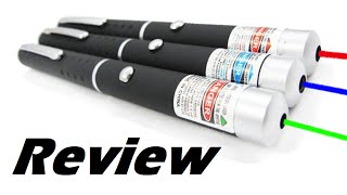 3 Piece 5mw Laser Pointer Pens Review (Green, Red, Purple)