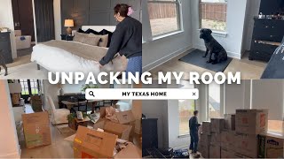 UNPACK WITH ME in the NEW HOUSE | Tackling my bedroom, Loki was pooped!