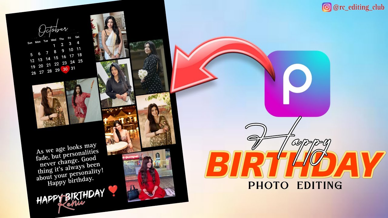 Customize Birthday Calendar 📅 Photo Editing || Birthday Frame Photo ...