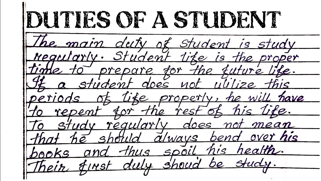 Duties of a Student Composition  