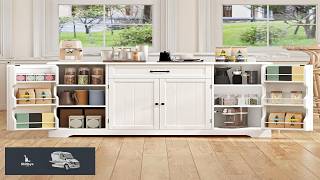 Gizoon 56" Kitchen Coffee Bar Cabinet with Storage Kitchen Sideboard Buffet Cabinet