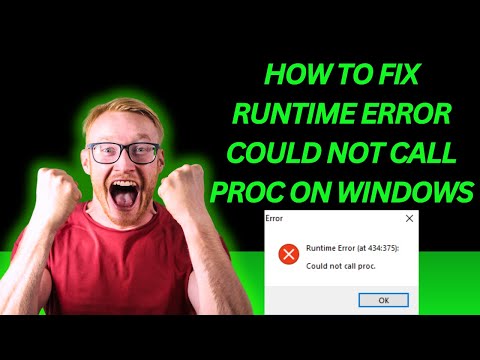 How to Fix Runtime Error Could Not Call Proc On Windows