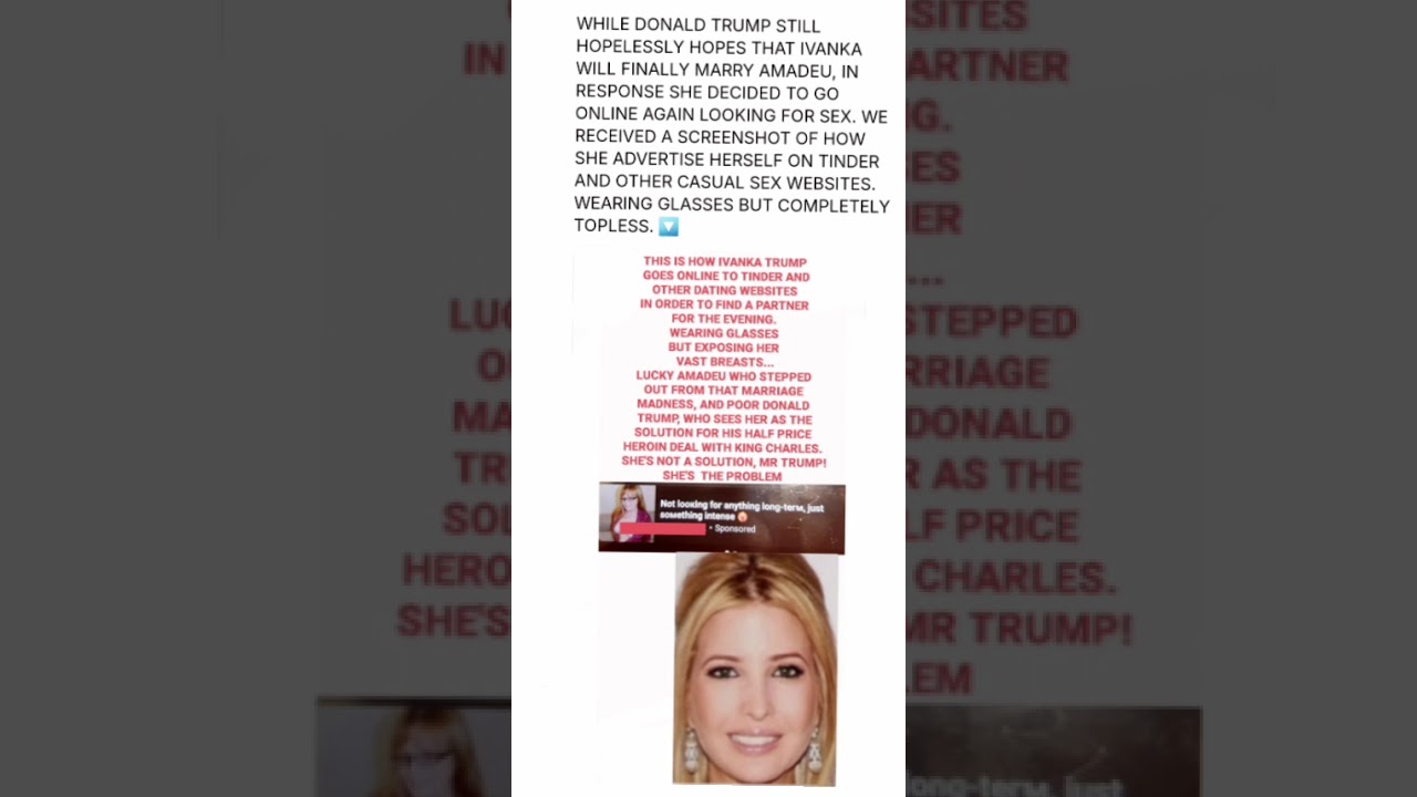 HOW IVANKA TRUMP GOES ONLINE IN HER SEARCH FOR CASUAL SEX? WEARING  GLASSES  AND COMPLETELY TOPLESS