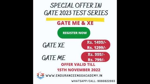Special Offer: GATE Engineering Science (XE) & Mechanical (ME) Test Series