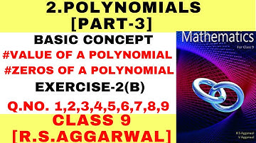 R.S.AGGARWAL SOLUTION, CLASS 9, POLYNOMIALS EXERCISE-2(B) | NCERT Solutions 2025